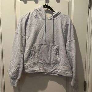 Cropped light blue hoodie